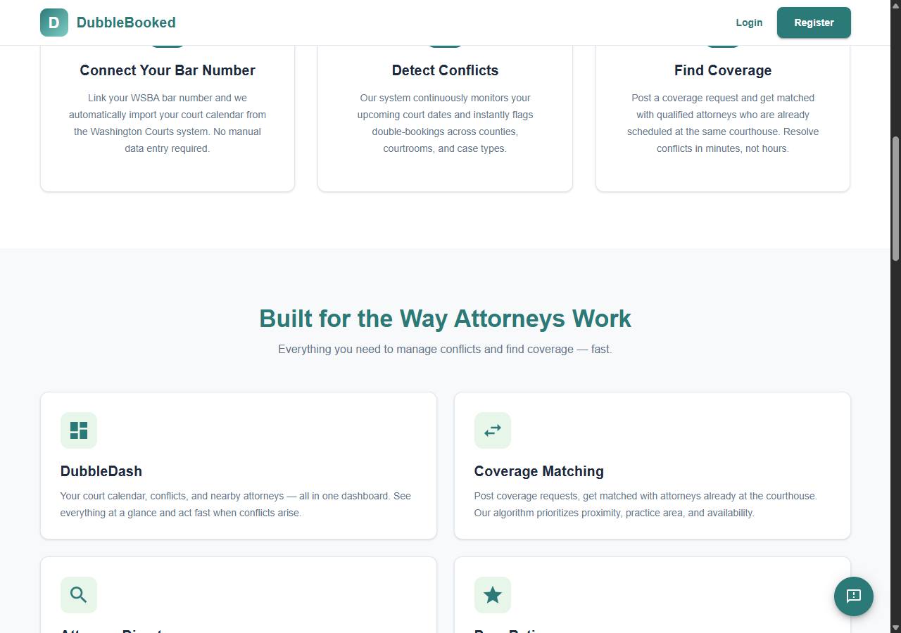 DubbleBooked homepage