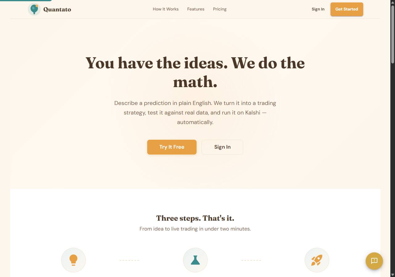 Quantato homepage