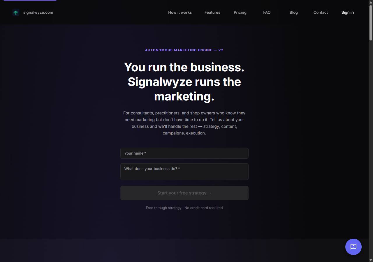 Signalwyze homepage